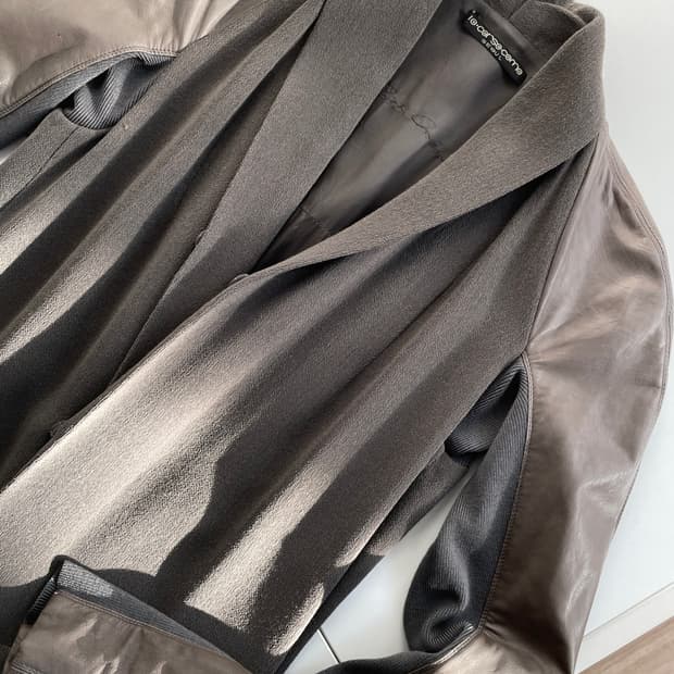 Rick Owens Leather Mixed Coat