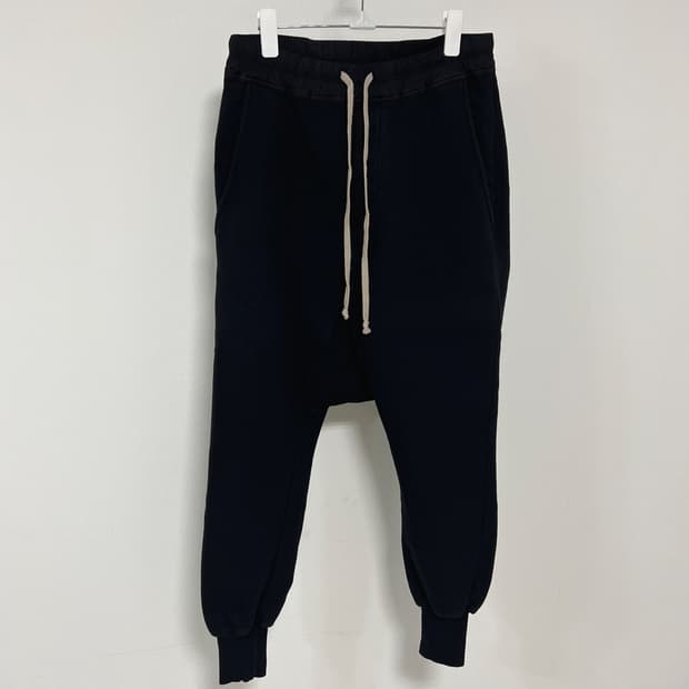 릭오웬스 16FW 다크쉐도우 프리즈너 드로우스트링 조거 팬츠 블랙