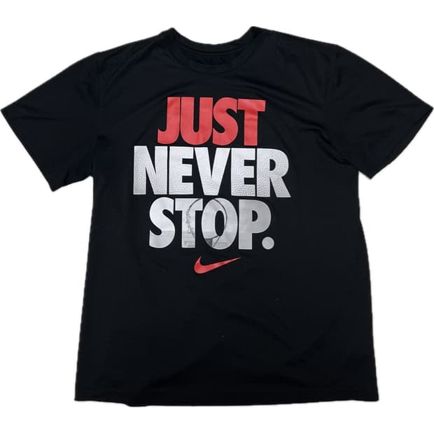 나이키 드라이핏 JUST NEVER STOP 그래픽 반팔 티셔츠 블랙 (