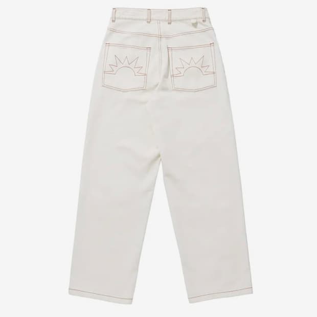 헬로썬라이즈 Washed TwoButton DenimPants_Ivory