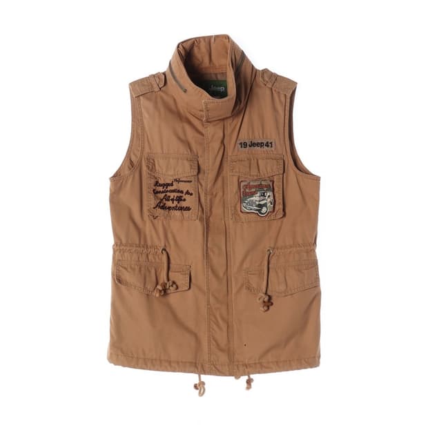 Jeep 카키브라운 멀티 패치 유틸리티 베스트 S