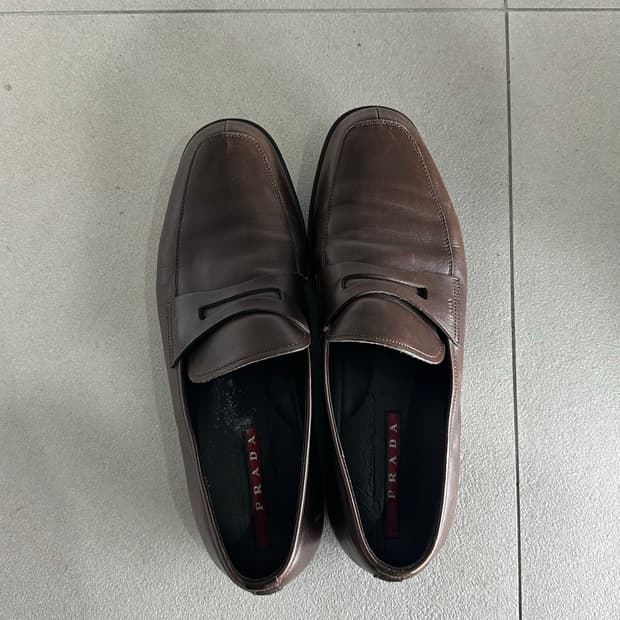 [9.5] 프라다 스포츠 브라운 레더 로퍼