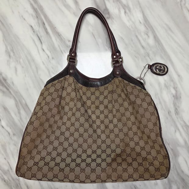 구찌 캔버스 수키 토트백