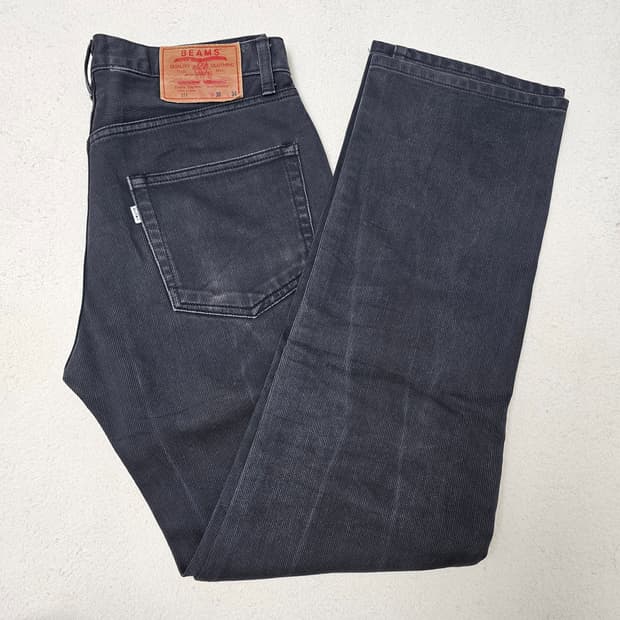 30 빔즈 211 블랙 코튼 팬츠 30/34 사이즈