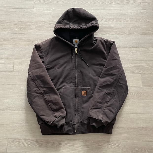 칼하트 j130 DKB 다크 브라운 액티브 자켓 샌드스톤