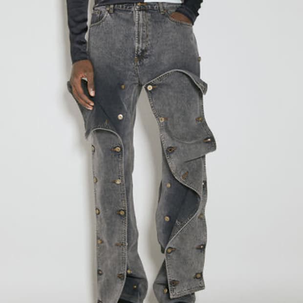 Y/project 에버그린 스냅 오프 진 빈티지 블랙26사이즈