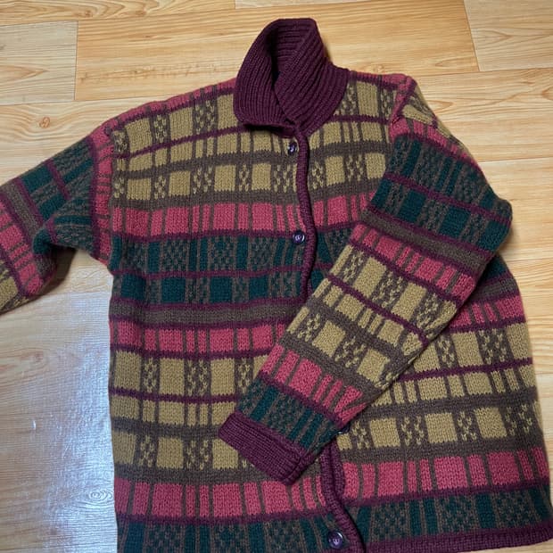 울 니트 가디건