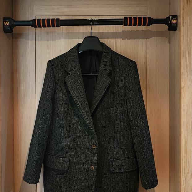 해리스트위드 헤링본 진그레이 모직자켓 L