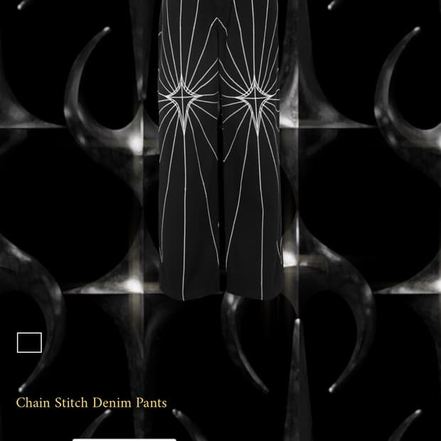 떠그클럽 Chain Stitch Denim Pants (블랙 1사이즈)