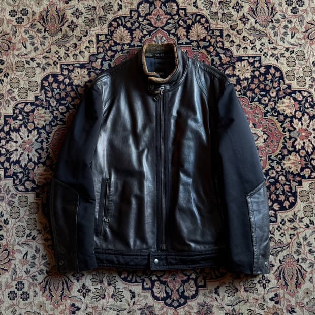 휴고보스 램스킨 싱글라이더 레더 자켓 100