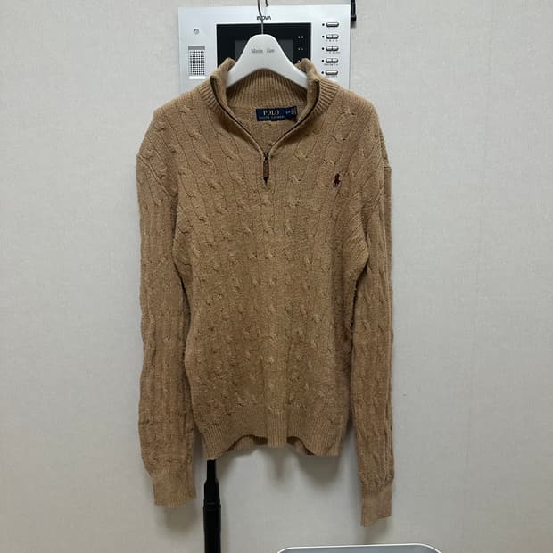 폴로 랄프로렌 반집업 니트 베이지