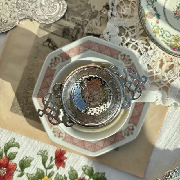 영국 앤틱 실버플레이트 티스트레이너