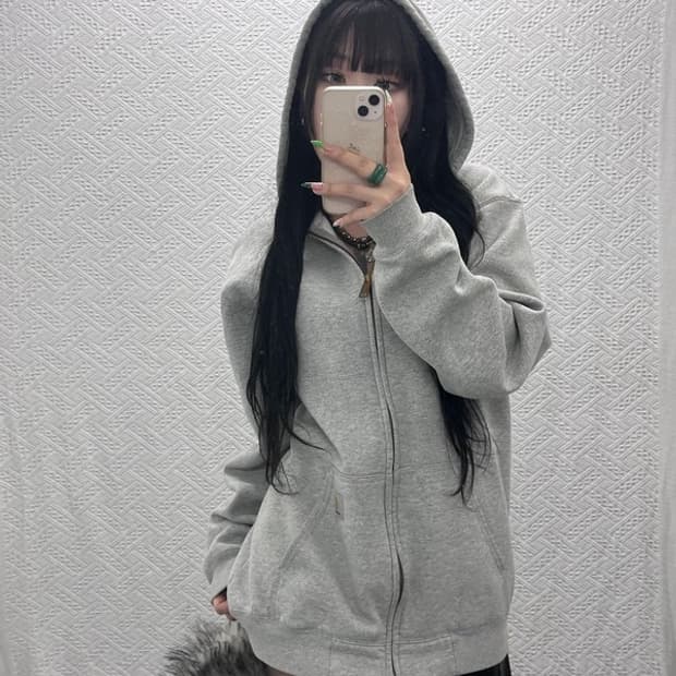 칼하트 베이직 빈티지 캐주얼 오버핏 기모 집업 M C09234