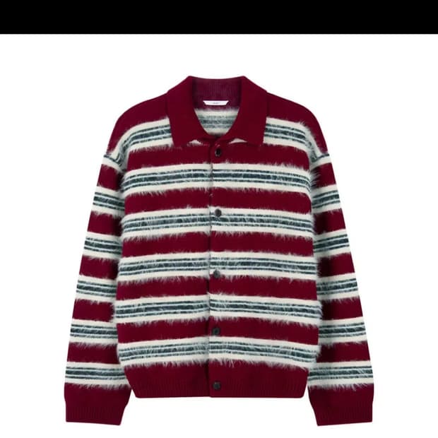 [L] STU 플러피 스트라이프 버건디