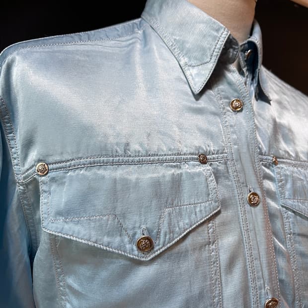 90s 베르사체 진스 꾸뛰르 새틴 웨스턴 셔츠
