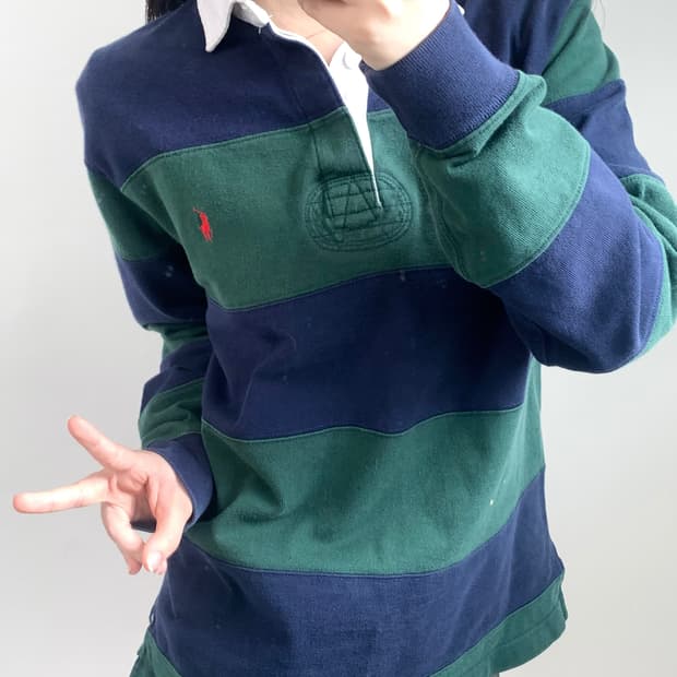 Polo 폴로 랄프로렌 네이비-그린 럭비티 