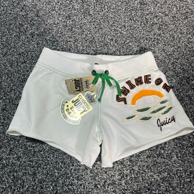 쥬시꾸뛰르 화이트 밴딩 숏 팬츠 반바지 xs
