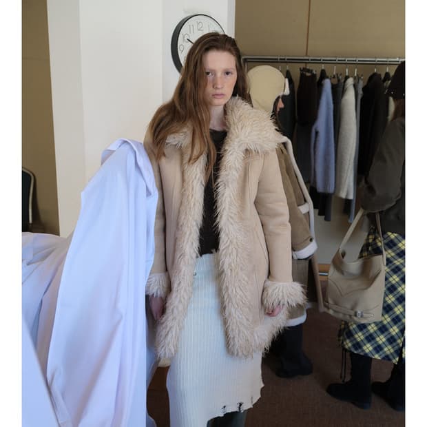 레이브 Long Hair Reversible Mustang 무스탕