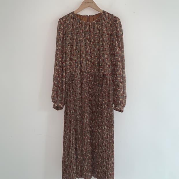 (Vintage)Floral scarf belted dress