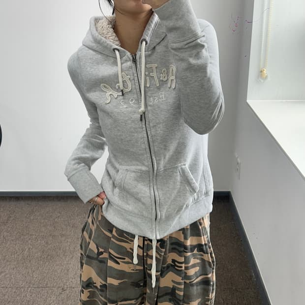 Abercrombie 아베크롬비 퍼 안감 멜란지 후드집업