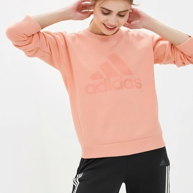 아디다스 여성 HM BOS 크루넥 기모 맨투맨 M