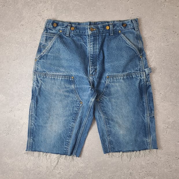 빈티지 칼하트 더블니 컷오프 데님 쇼츠