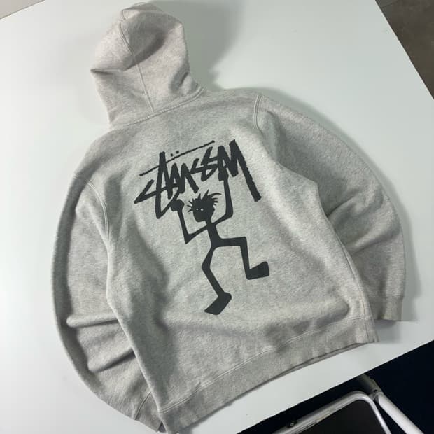Stussy 스투시 워리어맨 그레이 후드티