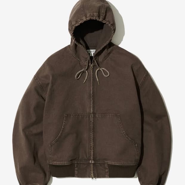 파르티멘토 VTG 워시드 후드 집업 브라운