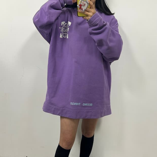 오프화이트 17FW FEACE 퍼플 맨투맨[667]