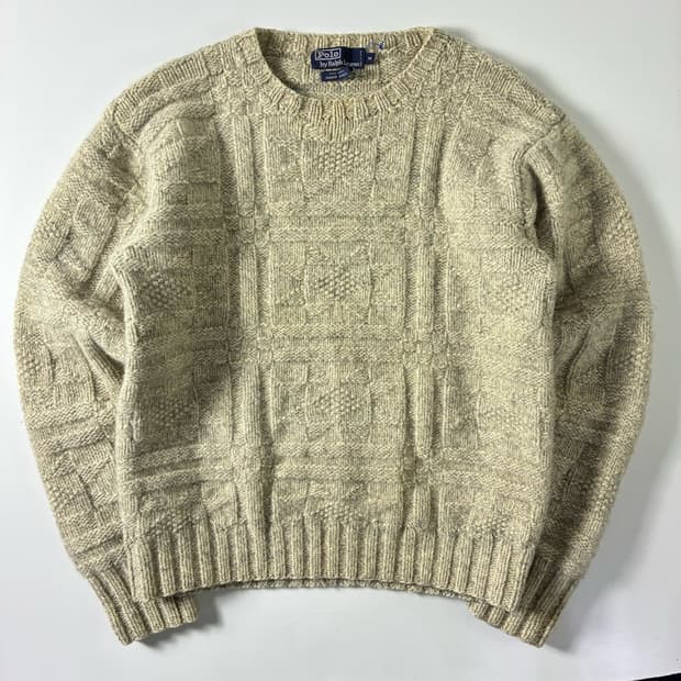 Polo  폴로 랄프로렌 울 컨트리 크림 핸드니트 