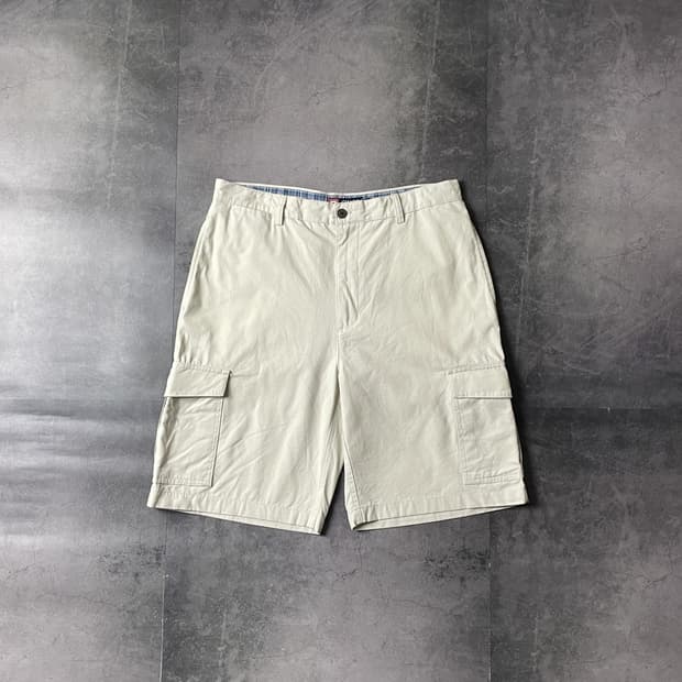 CHAPS 챕스 빈티지 아이보리 코튼 카고 하프 팬츠 A00685