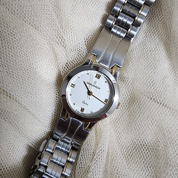 로만손 메탈 콤비 시계 여성용