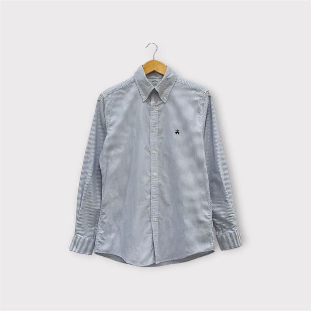 브룩스브라더스 옥스포드 스트라이프 셔츠 S 95 블루