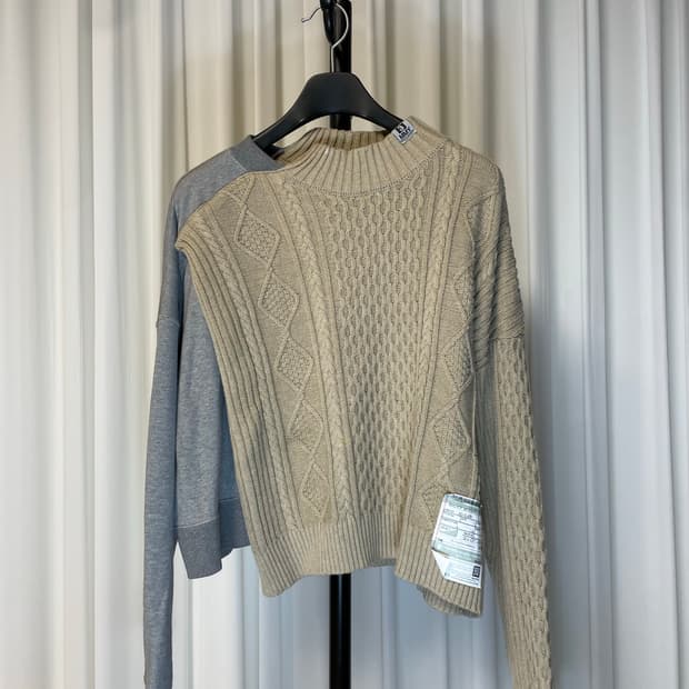 미하라야스히로 케이블 니트 스웨터