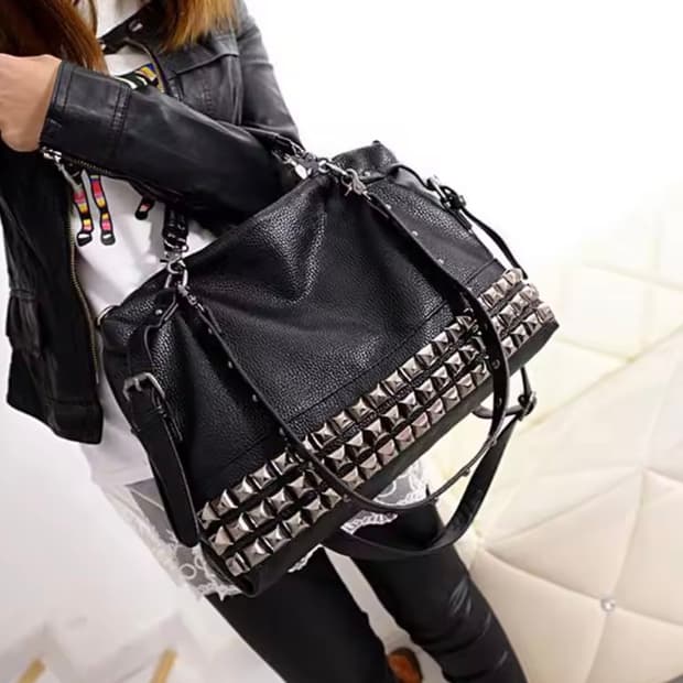 Punk Studded Hobo Bag