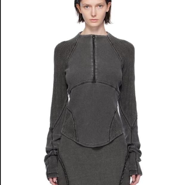 혜인서 hyein seo 하프 집 래글런 half zip raglan