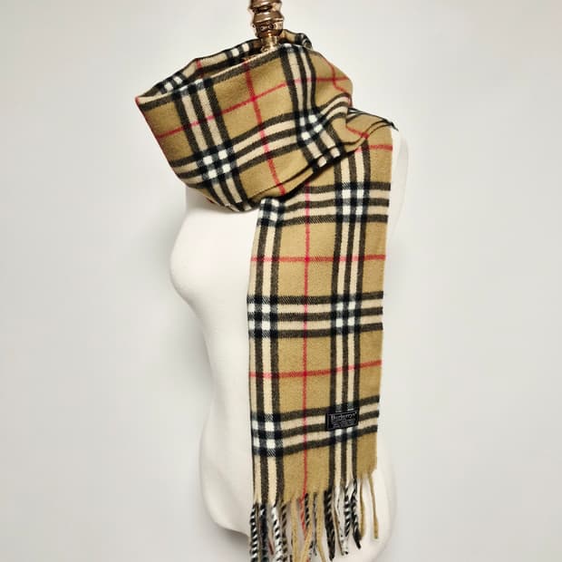 버버리 베이지 노바체크 램스울 머플러 목도리