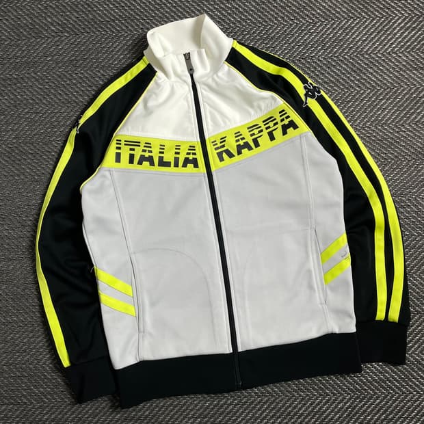 카파 올드스쿨 y2k 이탈리아 빅로고 형광 배색 트랙탑 져지y 5045