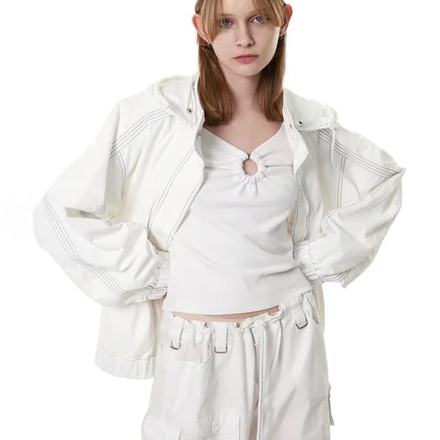 세릭 cerric 스티치 후드 자켓 아우터 점퍼