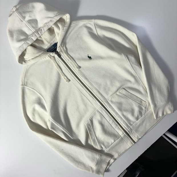 Polo  폴로 랄프로렌 자수 화이트 후드티  