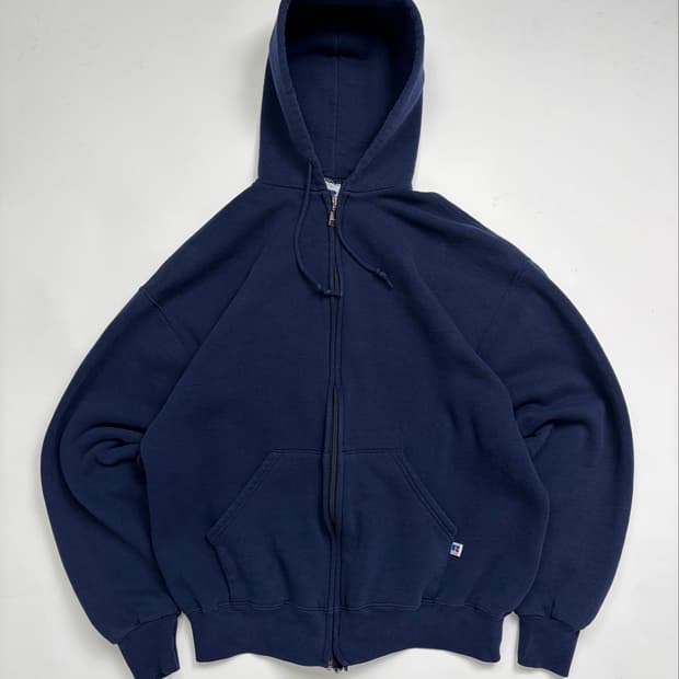 90s Russell Zip Up Hoodie (navy)