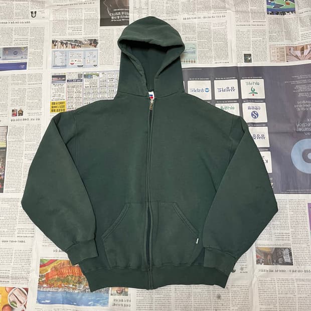 [L] 90s 빈티지 러셀 후드집업 포레스트 그린