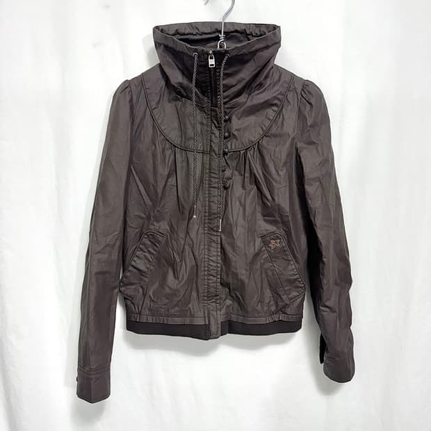 High neck brown jacket