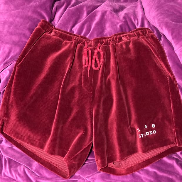 아이앱 버건디 코듀로이 쇼츠 반바지 XL