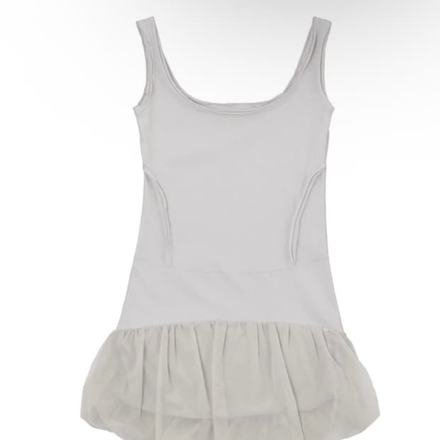 오호스 OJOS Double Layered Dress Beige