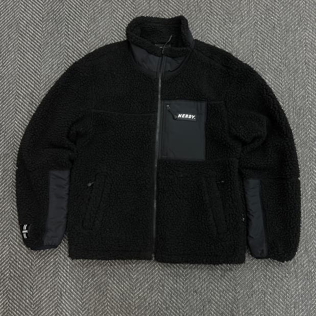 널디 뽀글이 플리스 집업 블랙