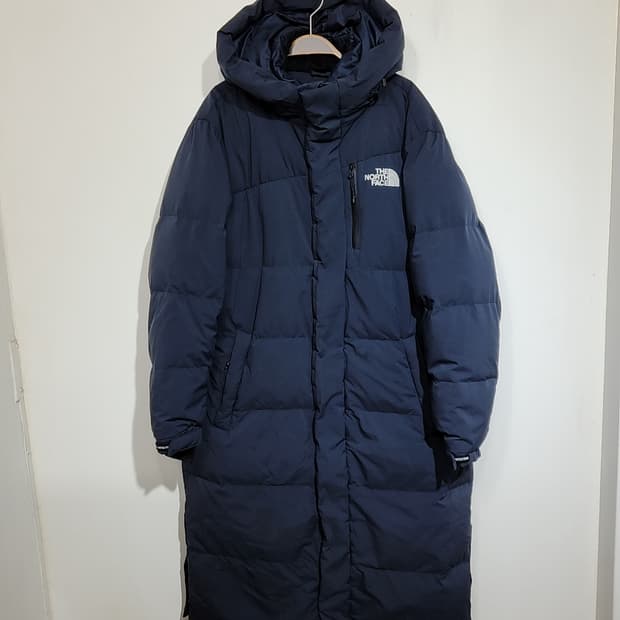 (L) 노스페이스 롱패딩 점퍼 네이비 후드 다운코트 
