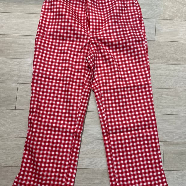 체크 카프리 팬츠