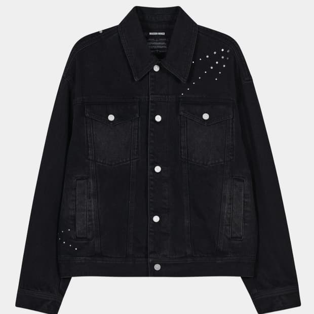 메종미네드 스터드 데님 트러커 블랙 s