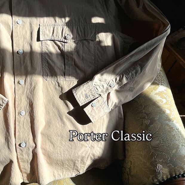 Porter Classic Roll Up Shirt Beige Color